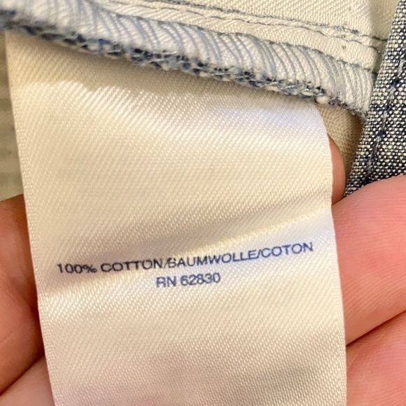 Lands End 12 Mid Rise Slim Leg Womens Pants Heathered Blue 100% Cotton - Picture 10 of 13